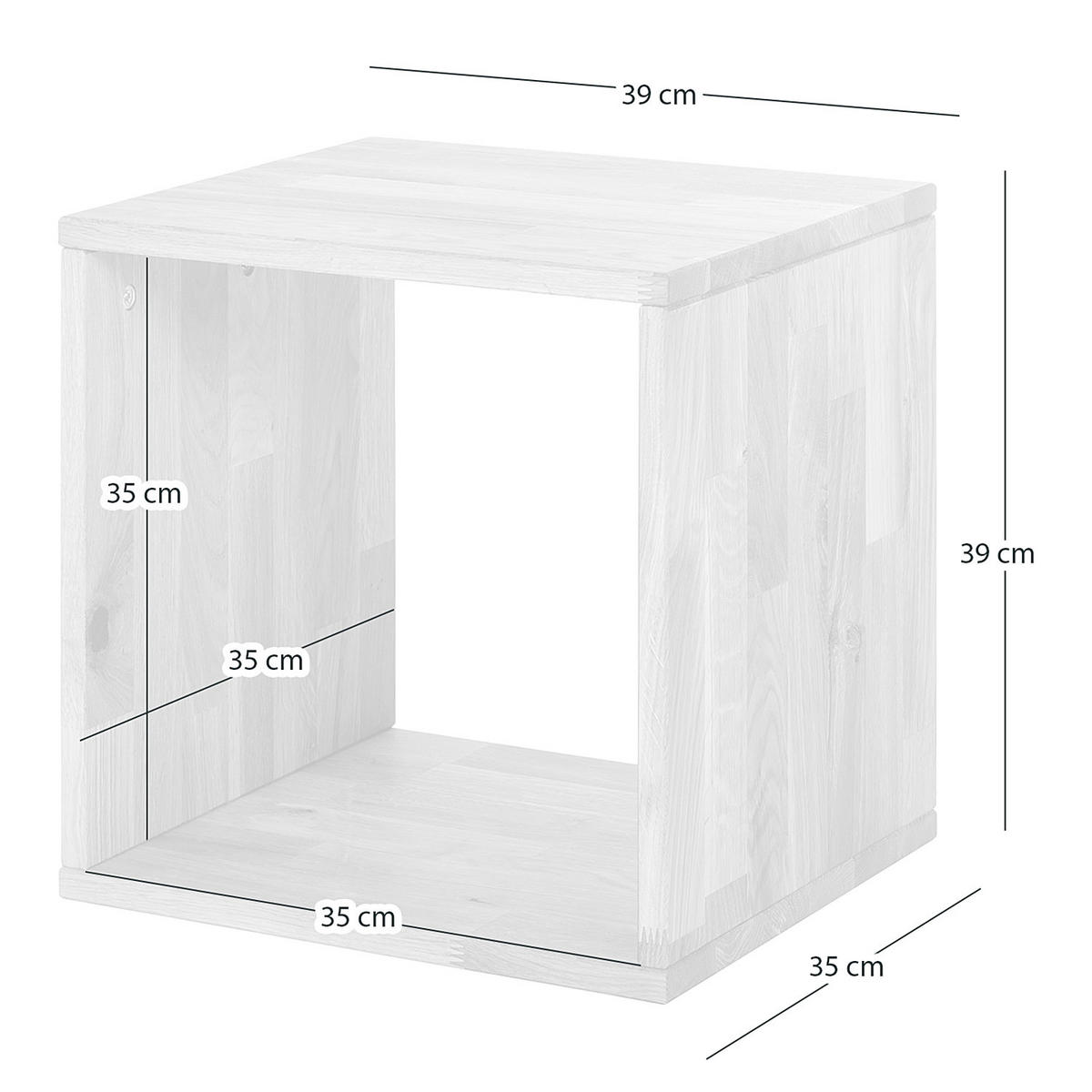 REGAL - Massivholz - Eichefarben, Holz (39/39/35cm) - home24