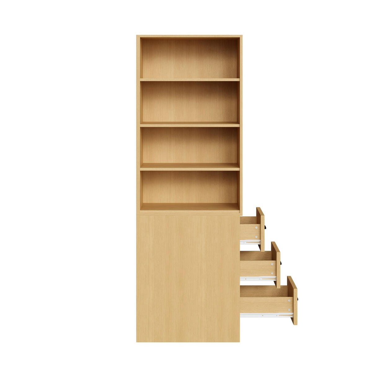 BÜCHERREGAL schmal mit Seitenschubladen 60 x 38 x 180 cm Eiche - Braun, Holzwerkstoff (38/180/60cm) - Beauniv