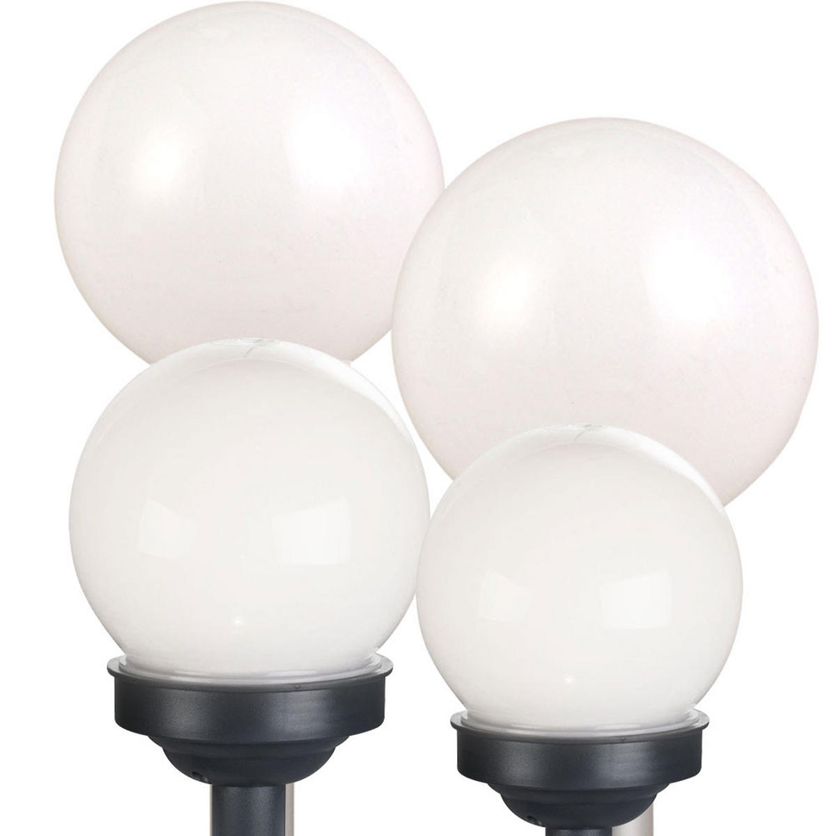 LED AUSSENLEUCHTE Kugel Design Weiß 4er Set - Weiß, Kunststoff (15/15/43cm)