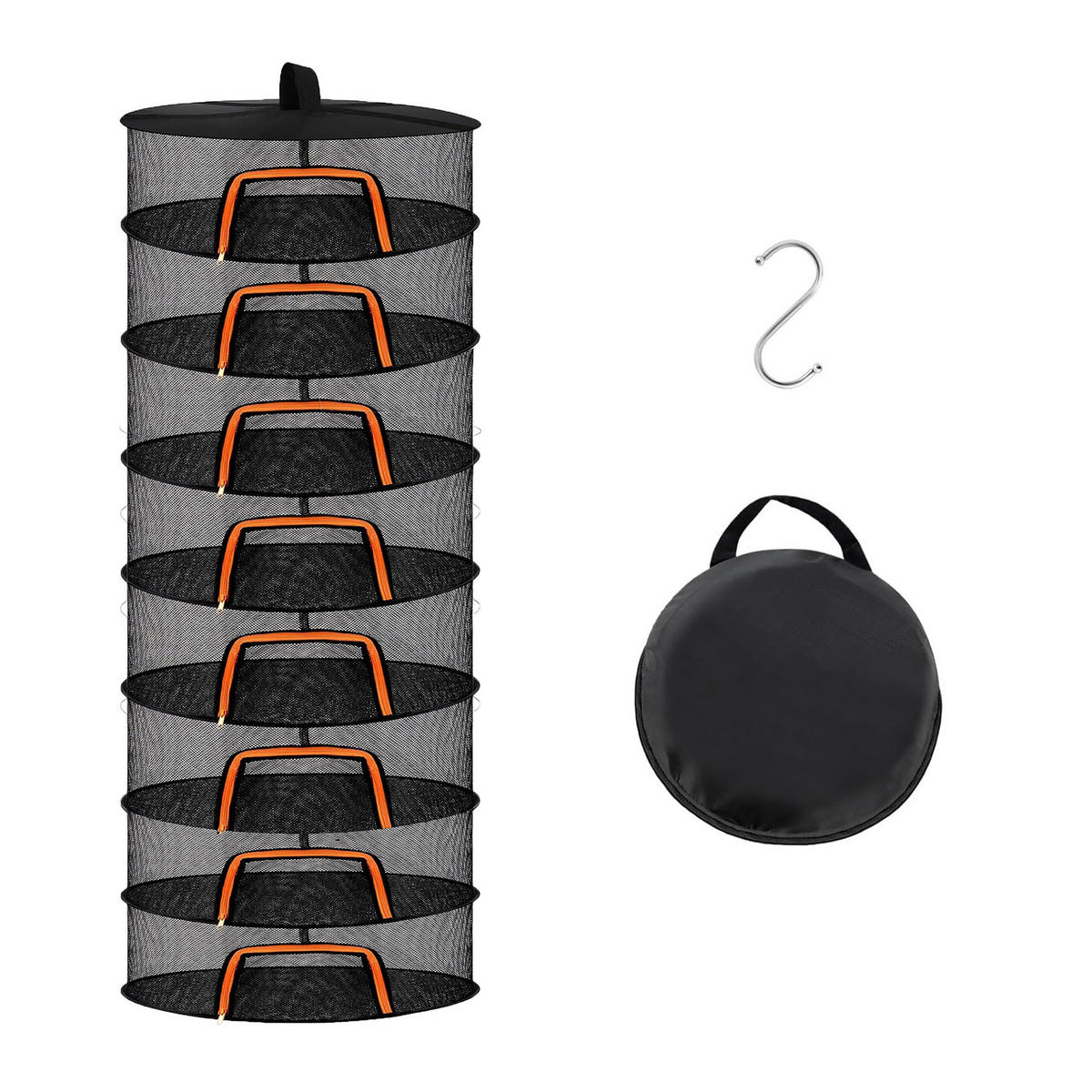 TROCKENNETZ - Schwarz, Textil/Metall (60/160/60cm) - Relaxdays