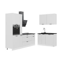 KUHINJA Fame-Line, Bijela Seoska/Bijela, 220 x 120 cm, RP Antracit - bijela, drvni materijal (220/206.8/60cm) - Vicco