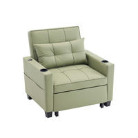 SCHLAFSESSEL DE-35007 3-in-1 mit USB und Getränkehaltern Grün - Grün, Metall (87/84/74cm) - ComfortXL
