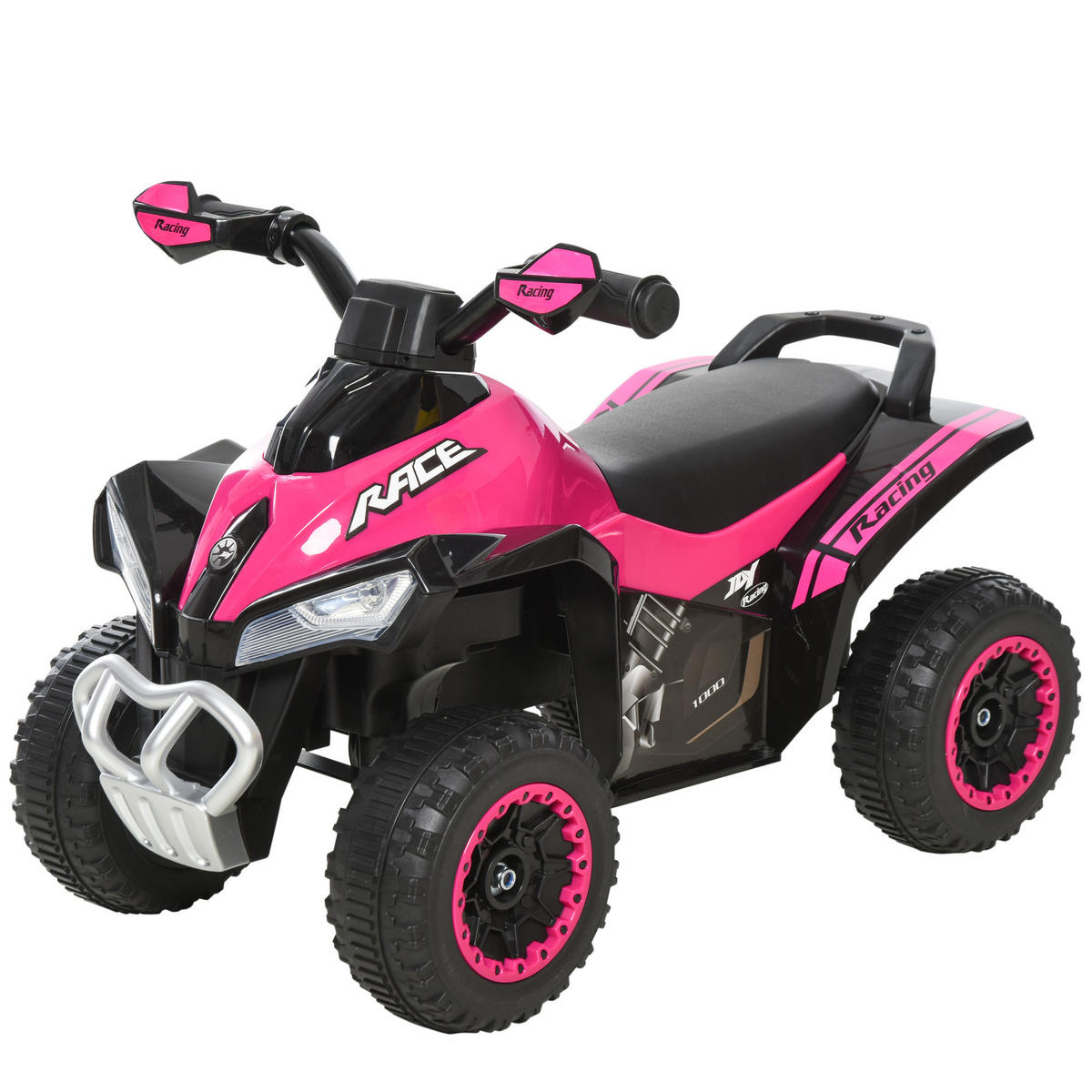 KINDER RUTSCHAUTO, Grün/Rosa/Gelb, PP-Kunststoff+ Stahl - Rosa, Metall (67.5/38/44cm) - HOMCOM