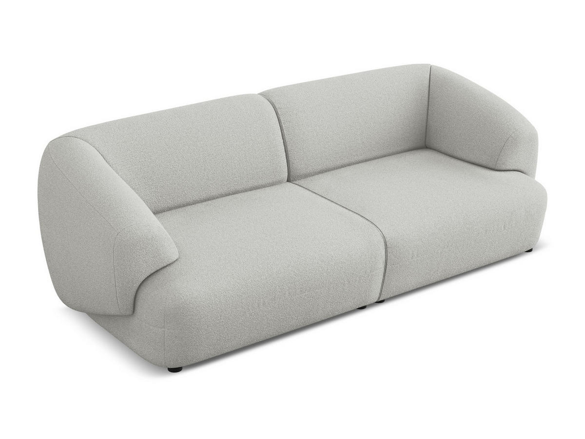 4-SITZER-SOFA Bouclé Stoff Grau - Hellgrau/Schwarz, Kunststoff/Textil (232/81/98cm) - Makamii