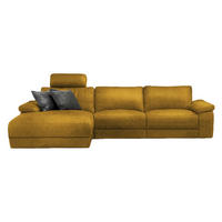 ECKSOFA XL MOTOR. RELAXFUNKTION LOLA Gelb Webstoff - Gelb/Schwarz, Textil (304/178cm) - KAWOLA