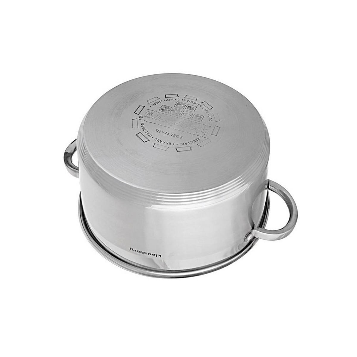 TOPF Silber 32/32/17.5 cm KB7130 - Silberfarben, Metall (32cm) - Klausberg 