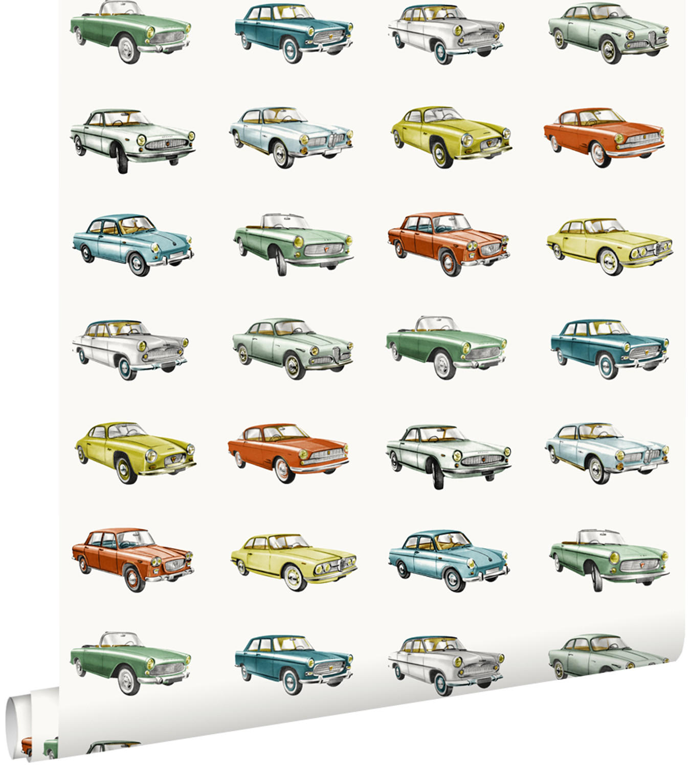 TAPETE Oldtimer 53 cm x 10.05 m - Orange, Papier (53/0.1cm) - ESTAhome