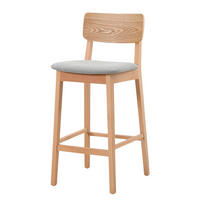 BARSTUHL - Buche teilmassiv / Strukturstoff - Grau / Buche - Buchefarben/Grau, Holz/Holzwerkstoff (40/90/45cm) - home24
