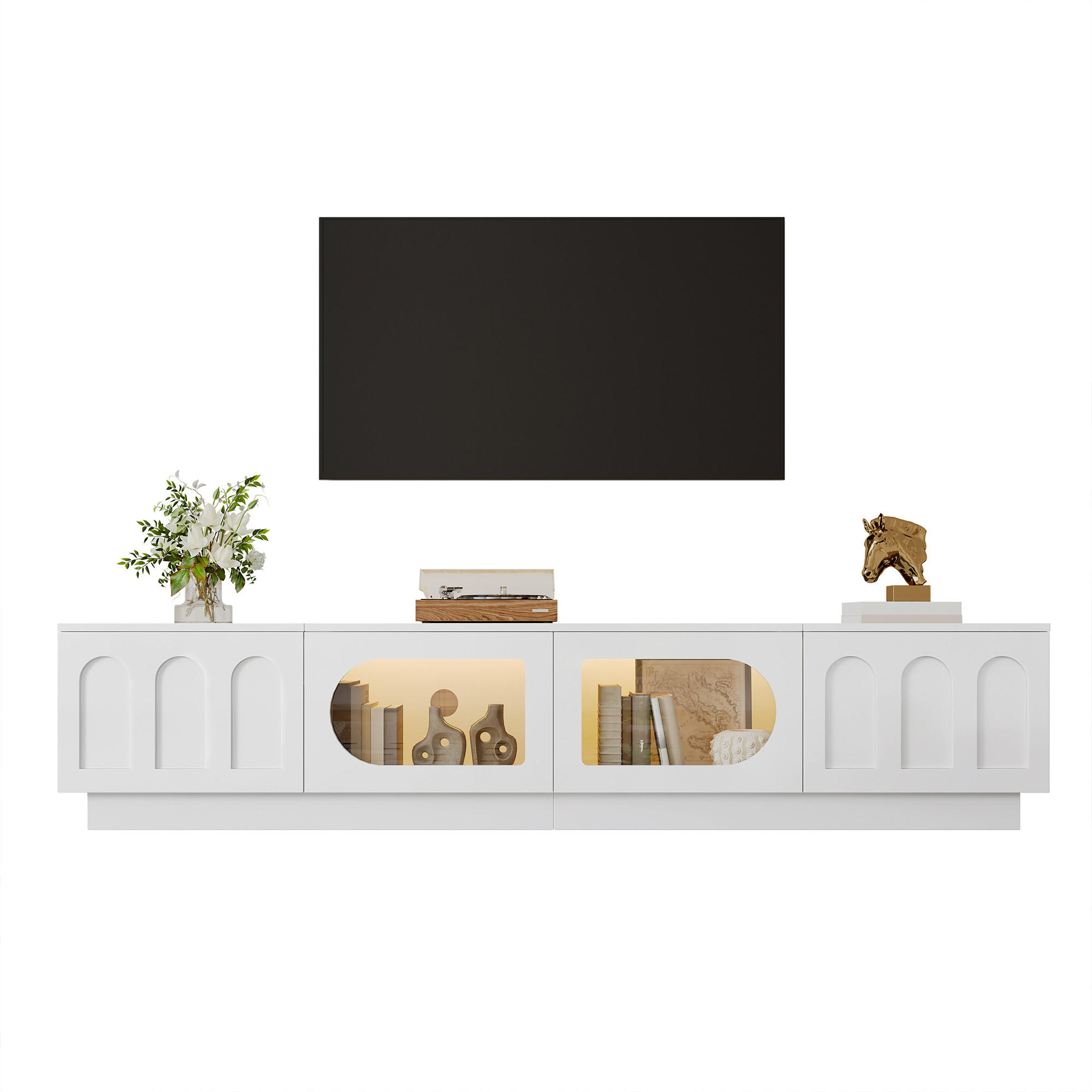 Flieks Tv-Lowboard Weiß 200x42x40 cm