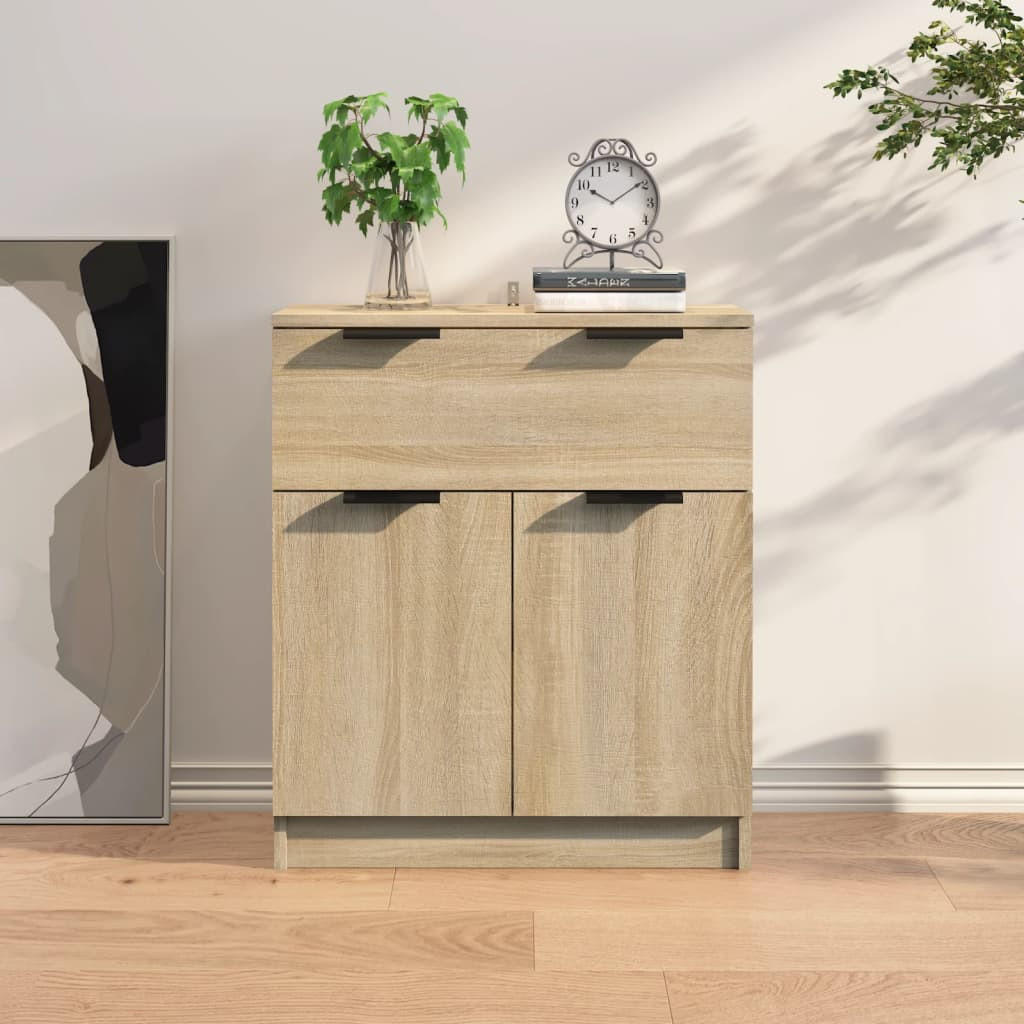 SIDEBOARD mit 1 Schublade, 2 Türen 60/30/70 cm aus Holzwerkstoff Sonoma-Eiche Dekor - Sonoma Eiche, Holz (60/70/30cm) - vidaXL