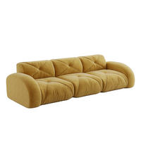 SOFA rahmenloses Modulsofa Chenille Gelb - Gelb, Kunststoff (95/76/281cm) - Meubliv