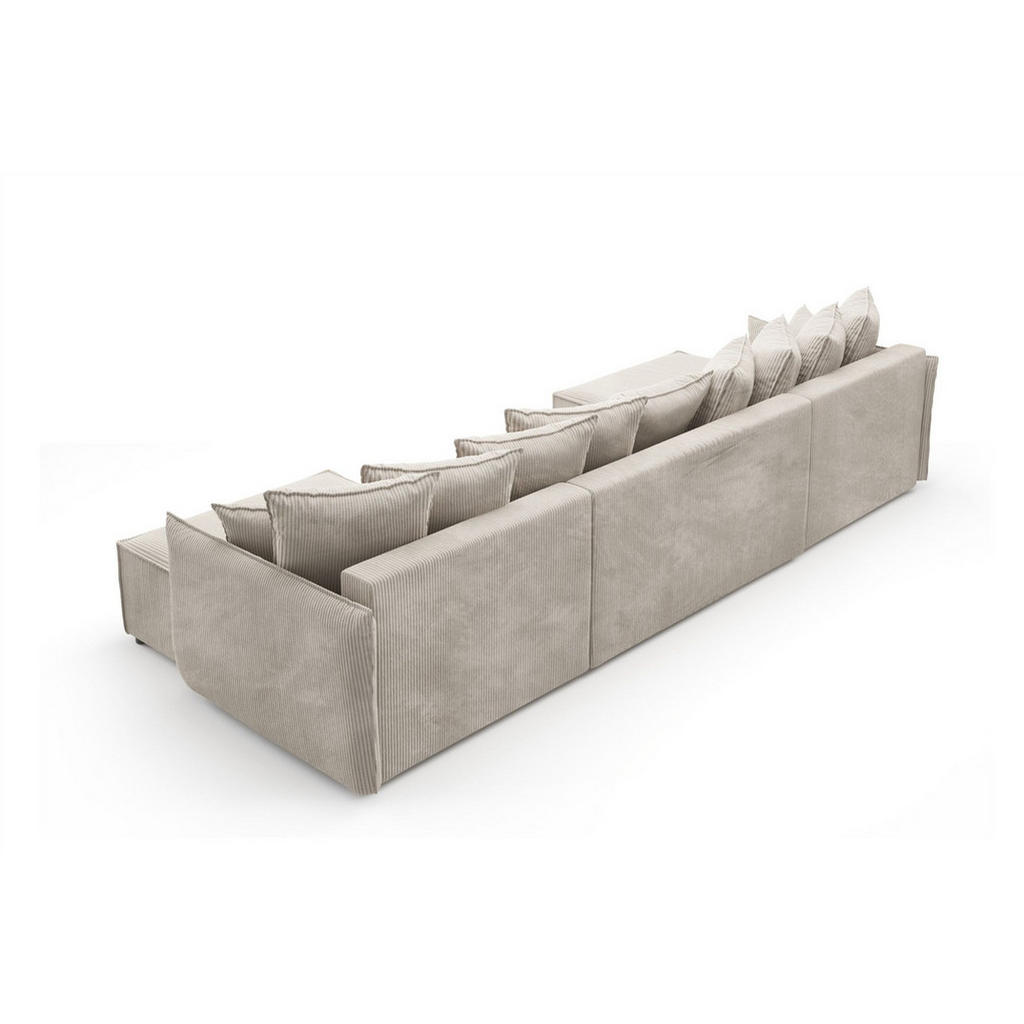 Thumbnail - Fun Möbel Wohnlandschaft, Hellgrau, Textil, U-Form, 362x70x153 cm, Wohnzimmer, Sofas & Couches, Wohnlandschaften, Wohnla...