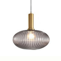 HÄNGELEUCHTE Judy, Rauchgrau und Gold, 25.5cm - Grau, Glas (128/25/25.5cm) - KOSILUM