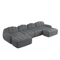 SOFA modular 4-Sitzer U-Form Grey - Grau, Kunststoff (165/79/366.1cm) - Meubliv