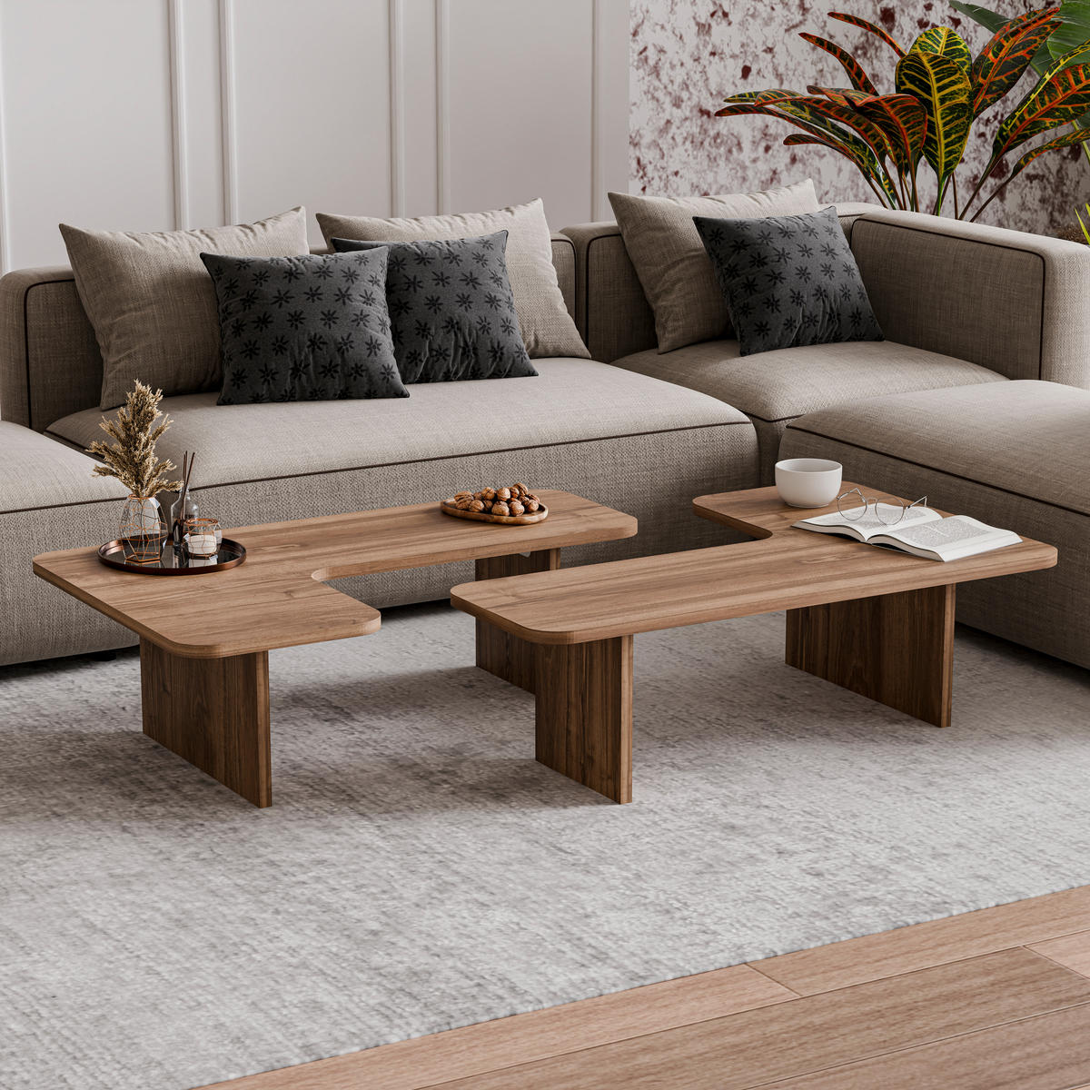 COUCHTISCH Toro Walnuß - Walnussfarben, Holzwerkstoff (89/58/28cm) - Decorotika