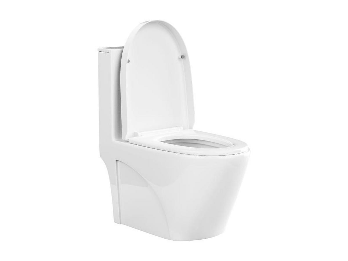 STAND-WC aus Keramik - Weiß glänzend - Ablauf waagerecht - NAGILAM - Weiß Hochglanz, Keramik (69/78.5/39cm) - Vente-Unique