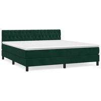 BOXSPRINGBETT Mit Matratze Dunkelgrün 180/200 Cm Samt - Grün, Textil (180/200cm) - vidaXL