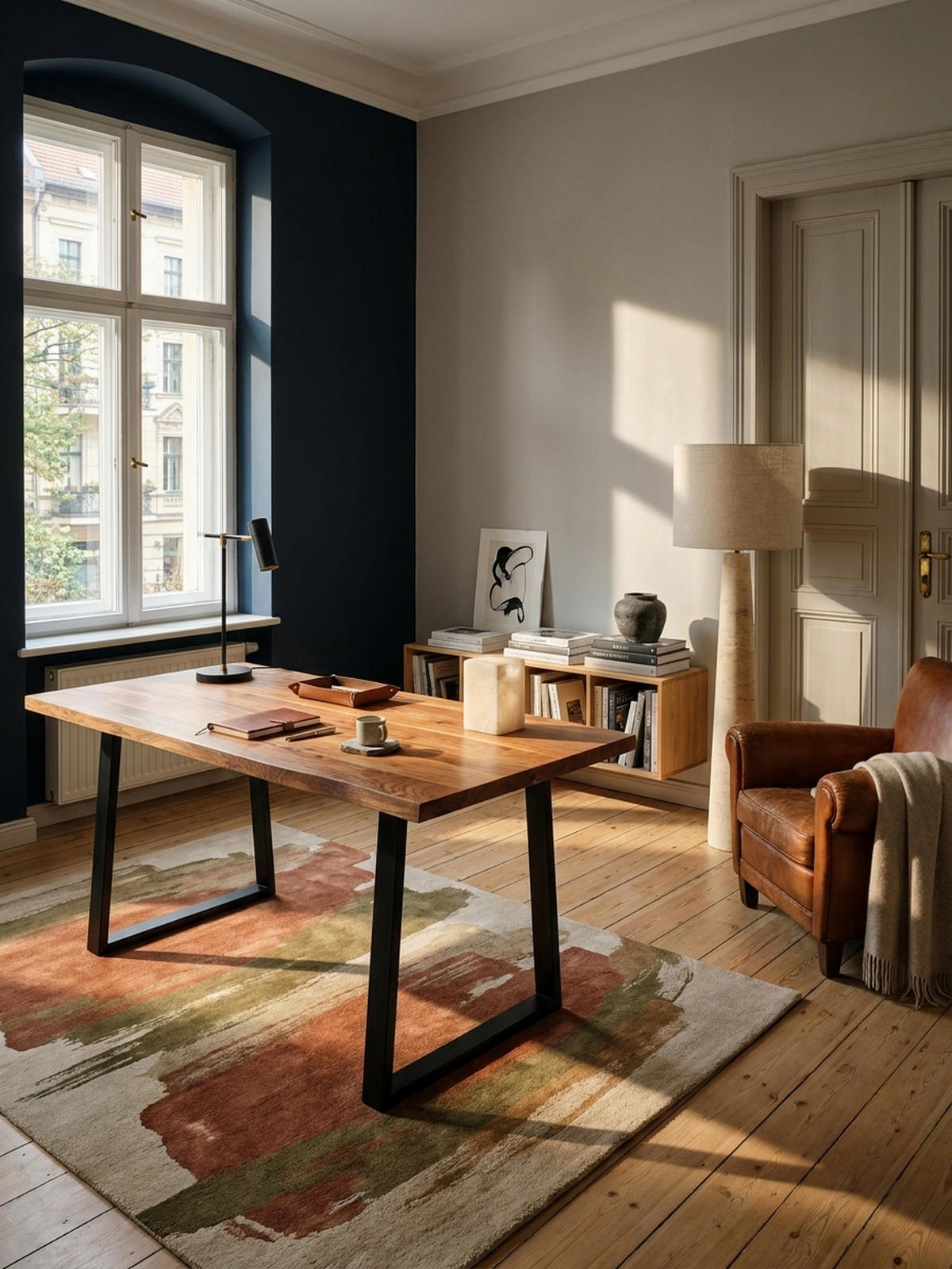 SCHREIBTISCH Massivholz Baumkante Handgefertigt Akazie TARN, Goldbraun-Schwarz 160x80x76 cm - Schwarz/Braun, Holz/Metall (80/160/76cm) - KADIMA DESIGN