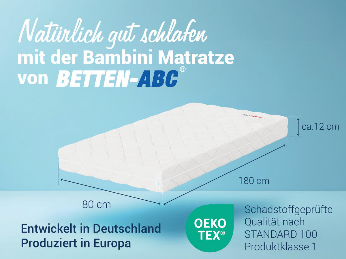 BABYMATRATZE Bambini, Kaltschaum, Größe: 80 x 180 cm - Weiß, Textil (80/180cm) - Betten-ABC