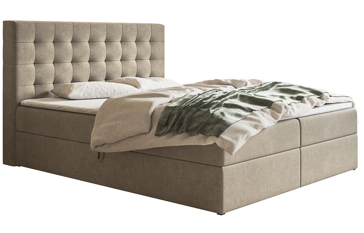 BETT Beige FOX 2 Kontinentalbett 180x200 cm - Beige, Textil (180/200cm) - Sepro Meble