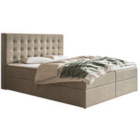 BETT Beige FOX 2 Kontinentalbett 180x200 cm - Beige, Textil (180/200cm) - Sepro Meble
