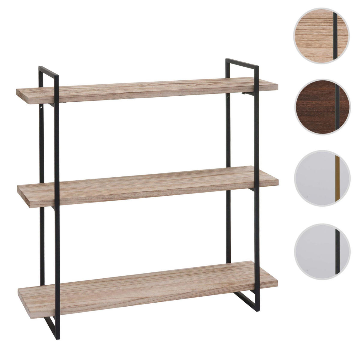 WANDREGAL Braun, Schwarz - Schwarz/Braun, Holz (60/60/18cm) - MCW