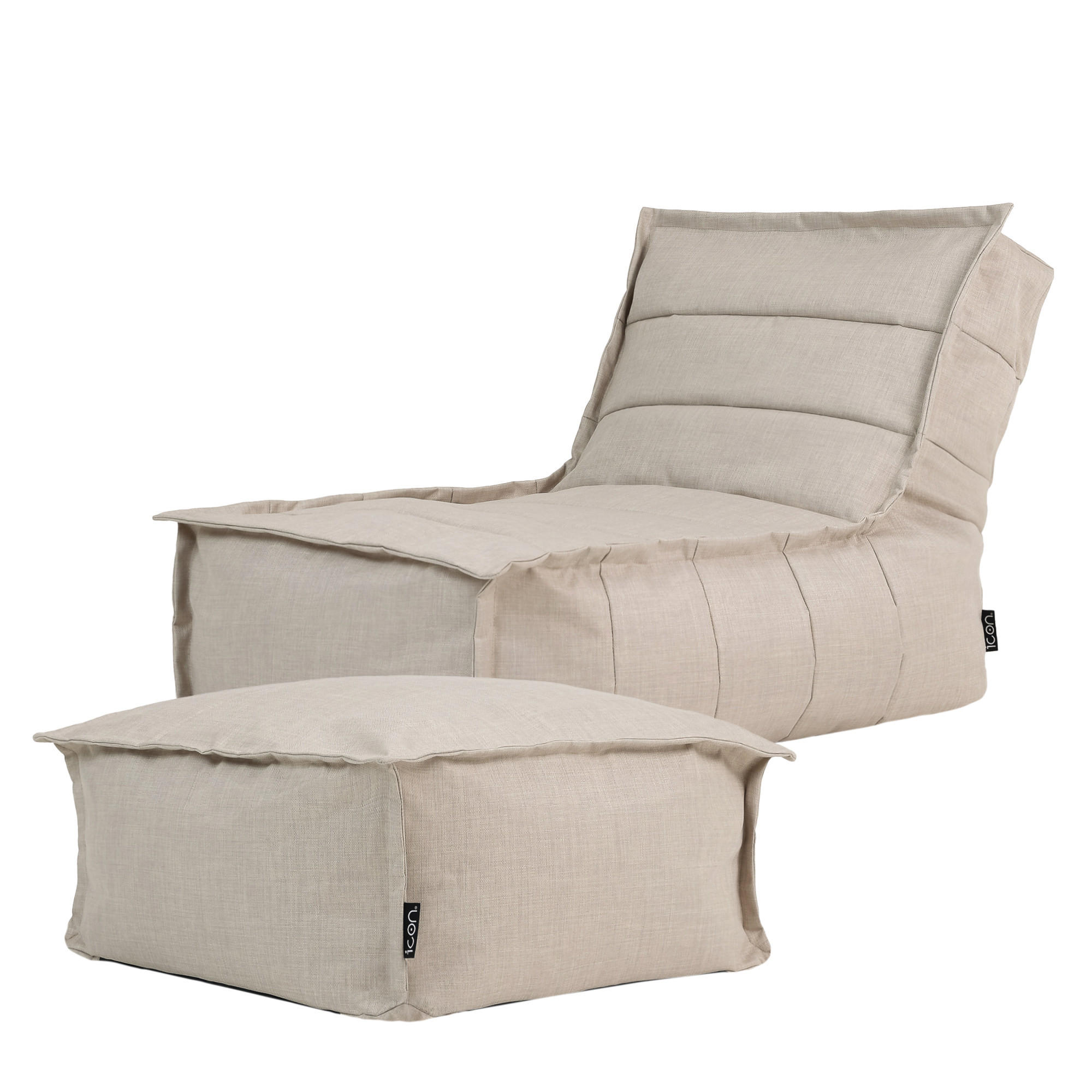 OUTDOORSITZSACK Skandi mit Hocker - Beige, Kunststoff/Textil (75/75/96cm) - icon