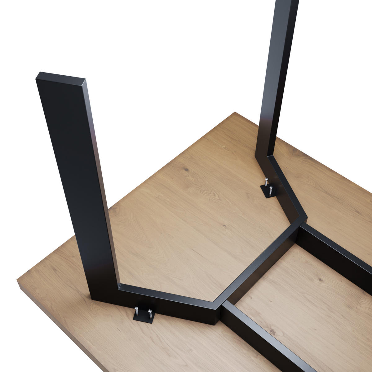 TISCHBEINE Barax Double Metall Schwarz 140/70/72 cm - Schwarz, Metall (70/72/140cm) - Metalo Pro