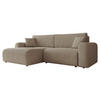 ECKSOFA Floryn L Cord - Beige/Schwarz, Holz/Kunststoff (245/145cm) - MIRJAN24