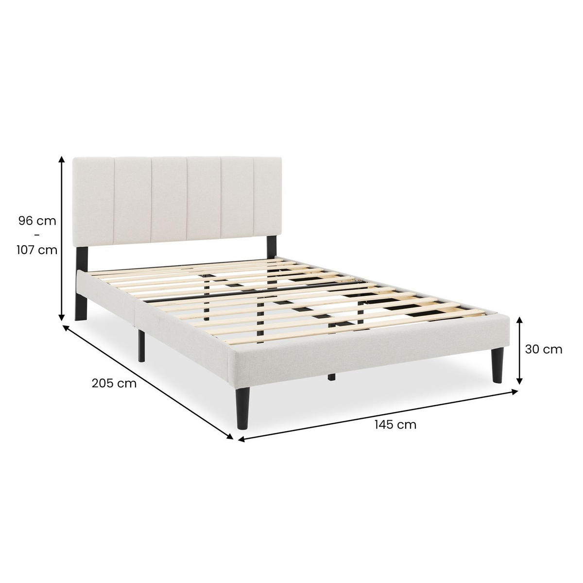 POLSTERBETT OLBIA 140x200 cm hellgrau - Hellgrau, Textil (140/200cm) - IDIMEX