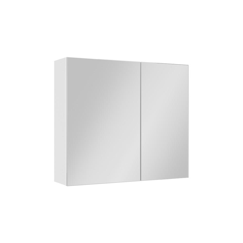 KOPALNIŠKA OMARICA Z OGLEDALOM Lavia, Bela, 70 x 60.2 cm - bela, leseni material (70/170/17cm) - Vicco