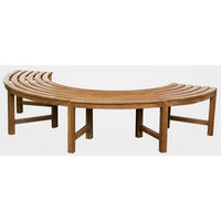 BAUMBANK Risen Holz Teak 113x44x45cm Halbrunde Sitzbank - Teakfarben, Holz (113/45/44cm) - DELUKE