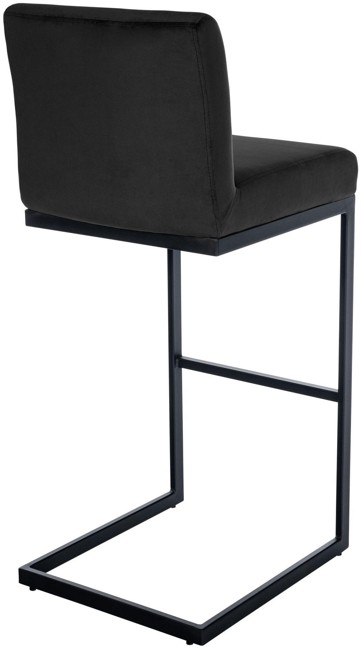 BARHOCKER Samt Schwarz - Schwarz, Textil/Metall (43/104/53cm) - CLP
