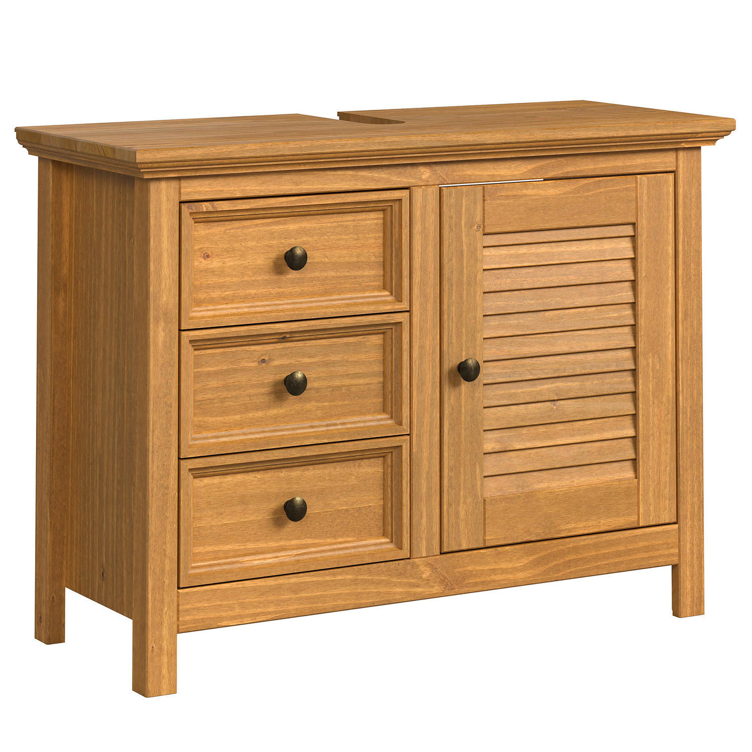 WASCHBECKENUNTERSCHRANK - Kiefer - Kieferfarben, Holz (86/63/35cm) - home24