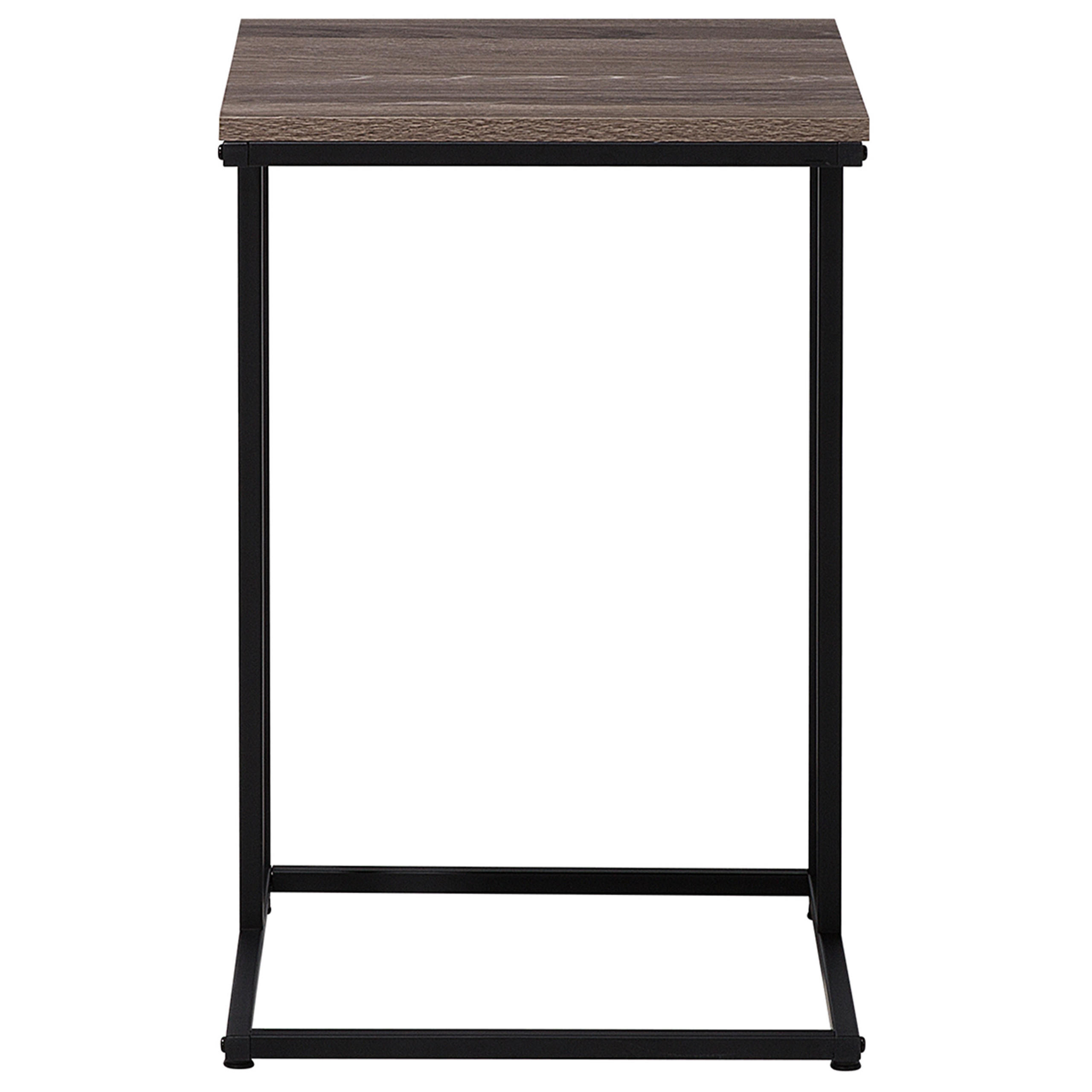 BEISTELLTISCH Holzoptik taupe quadratisch 40/40 cm Troy - Dunkelbraun/Schwarz, Holzwerkstoff (40/40/61cm) - Beliani