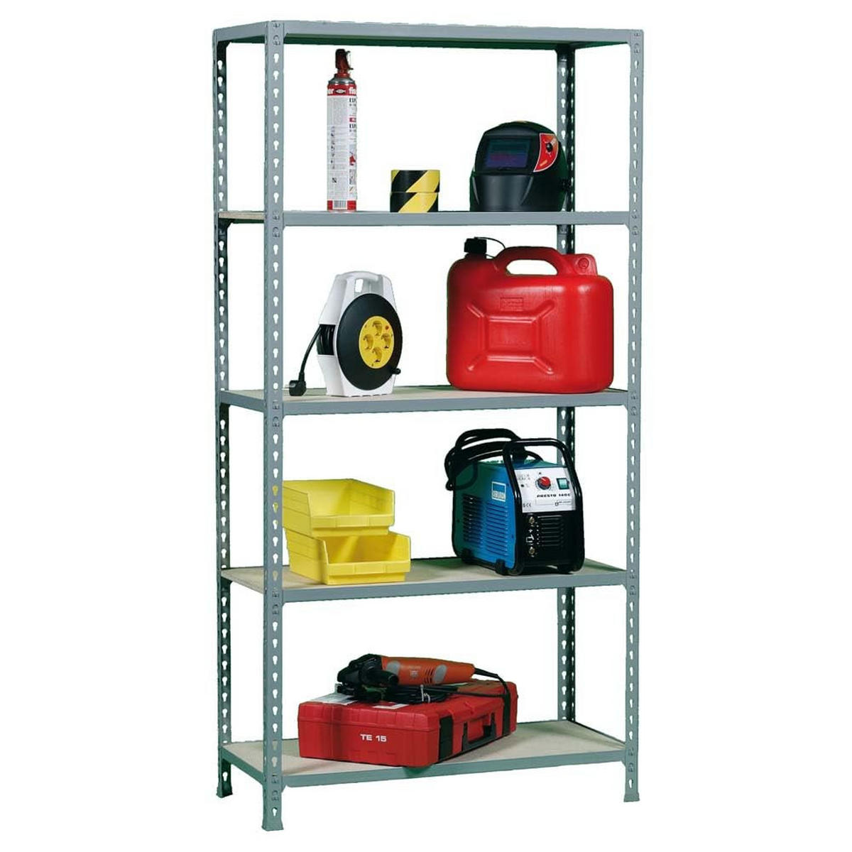 SCHWERLASTREGAL Muli HxBxT 180 x 80 x 40 cm 5 Fachböden Fachlast 150 kg Grau - Grau, Metall (80/180/40cm) - PROREGAL