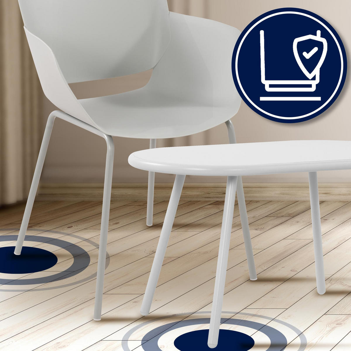 GARTENSITZGRUPPE Kunststoff hellgrau - Hellgrau, Kunststoff - CLP