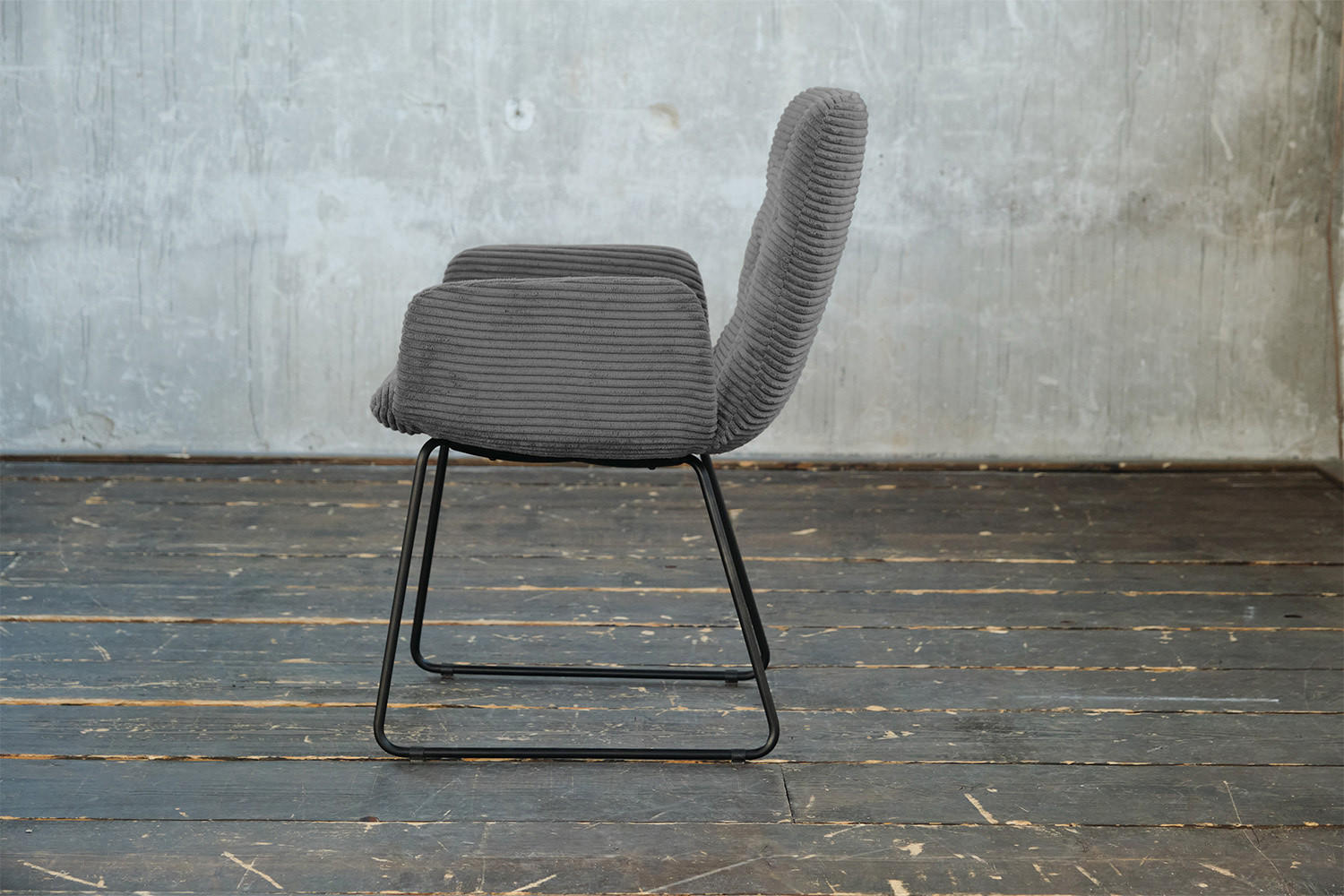 STUHL NEW CHARME Grau Cord - Grau, Textil (59/87/66cm) - KAWOLA