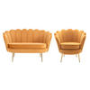 COUCHGARNITUR Muschel 2+1 - Samt - Senfgelb - DANDELION - Gelb, Textil (75/78/124cm) - Pascal Morabito