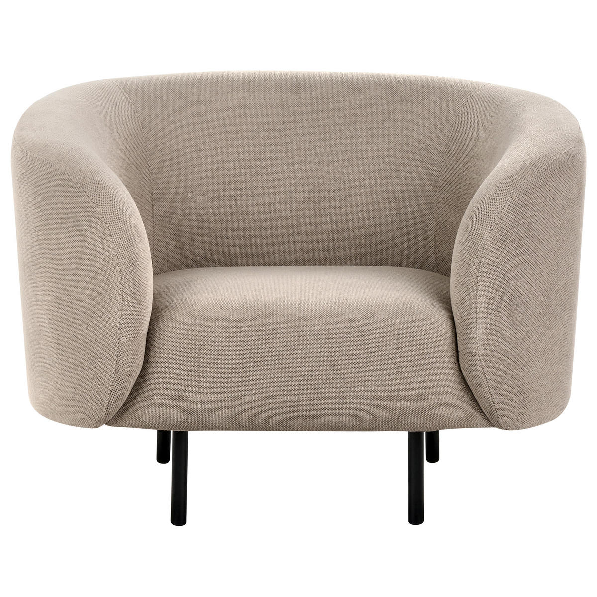 SESSEL Taupe Loen - Beige/Schwarz, Textil (105/79/70cm) - Beliani