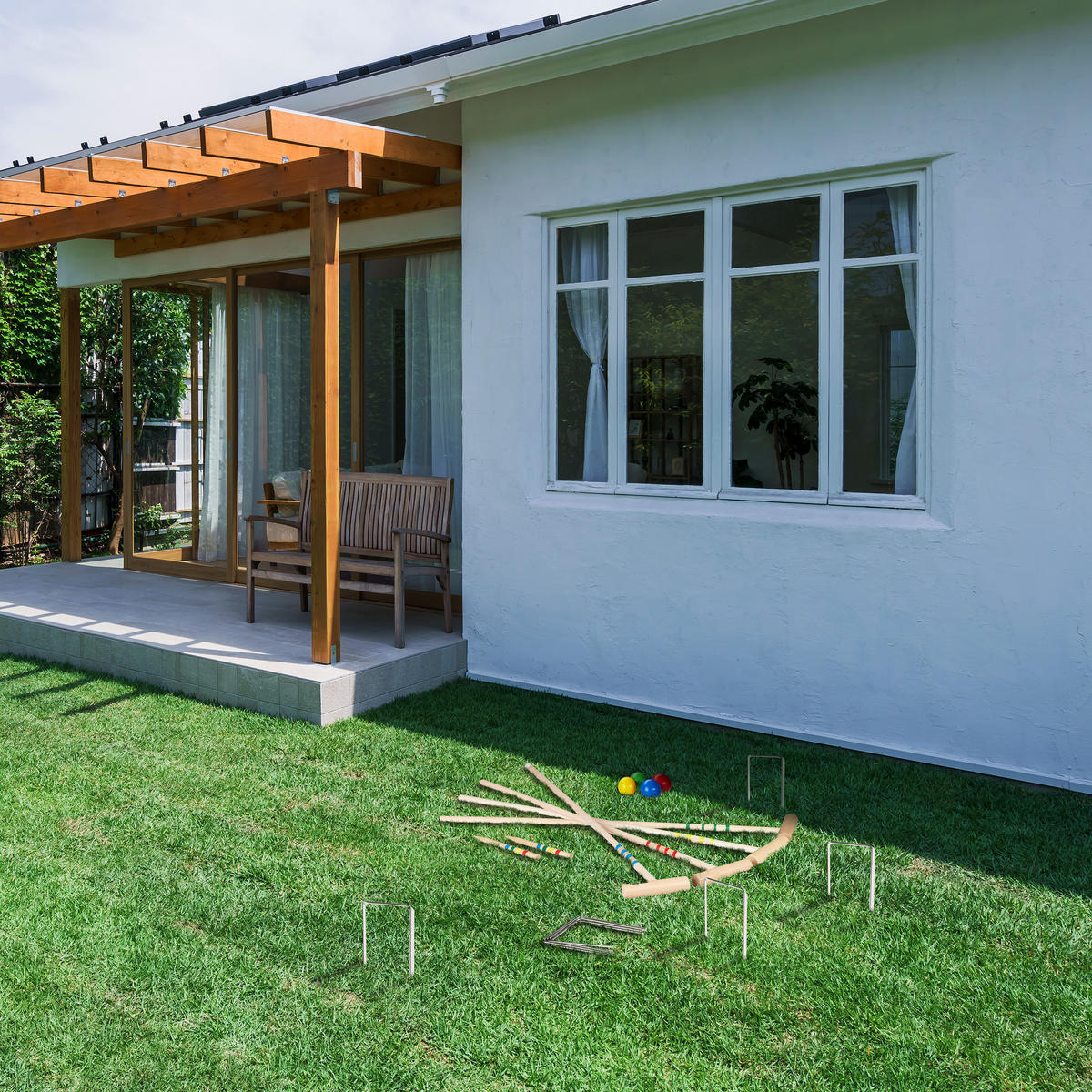 KROCKET-SPIEL - Multicolor, Holz/Textil (23/12cm) - Relaxdays