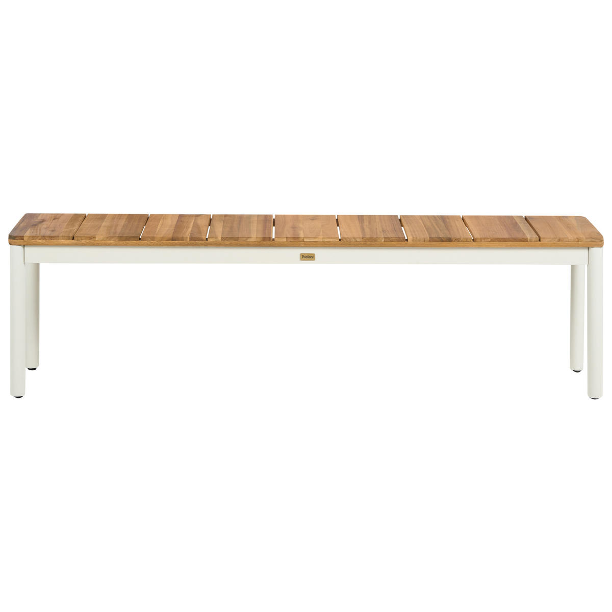 GARTENMÖBEL-SET mit Bänken 6-Sitzer Akazienholz Braun Giovinazzo - Creme, Holz - Beliani