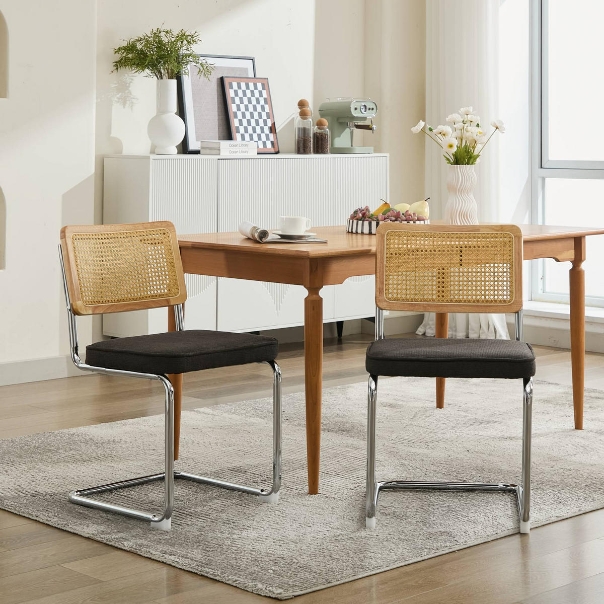 SCHWINGSTUHL DE-36300 2er-Ser mit Rattan-Rückenlehne Schwarz - Schwarz, Metall (47/81/59cm) - ComfortXL