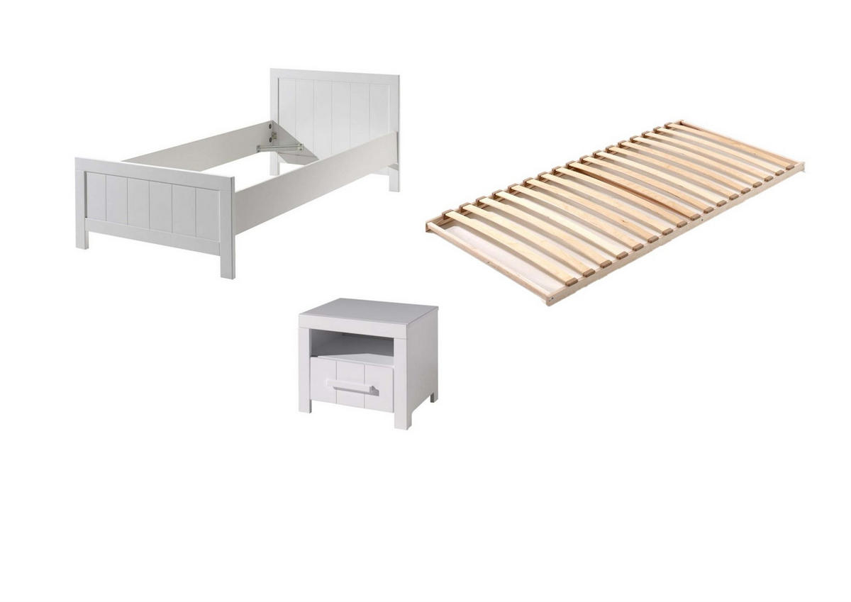 JUGENDZIMMEREINRICHTUNG Karalynn 1 Jugendzimmer komplett MDF Weiß - Weiß, Holz (200/77/100cm) - 58aufmkessel