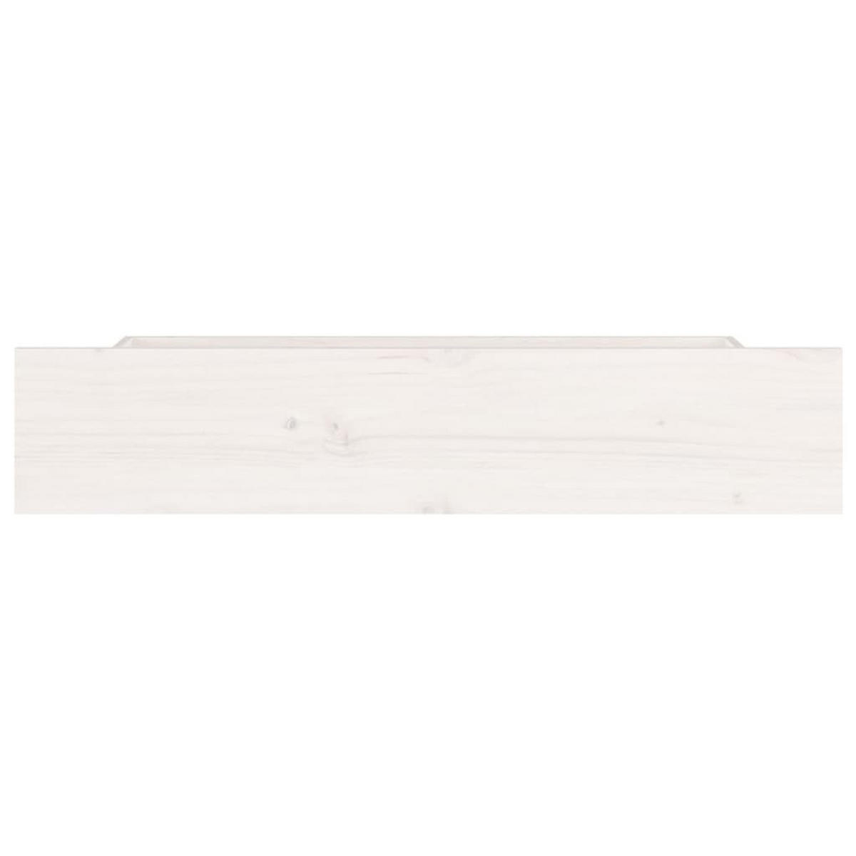 BETTSCHUBLADEN 4 Stk. Weiss Massivholz Kiefer - Weiß, Holz - vidaXL