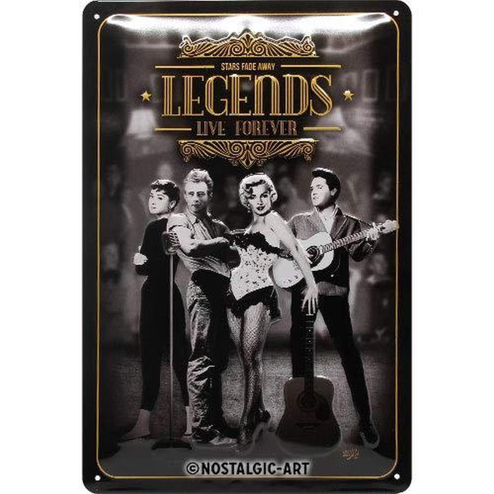 BLECHSCHILD 20/30 cm Celebrities Legends Live Forever - Multicolor, Metall (20/30/0.2cm) - Nostalgic-Art