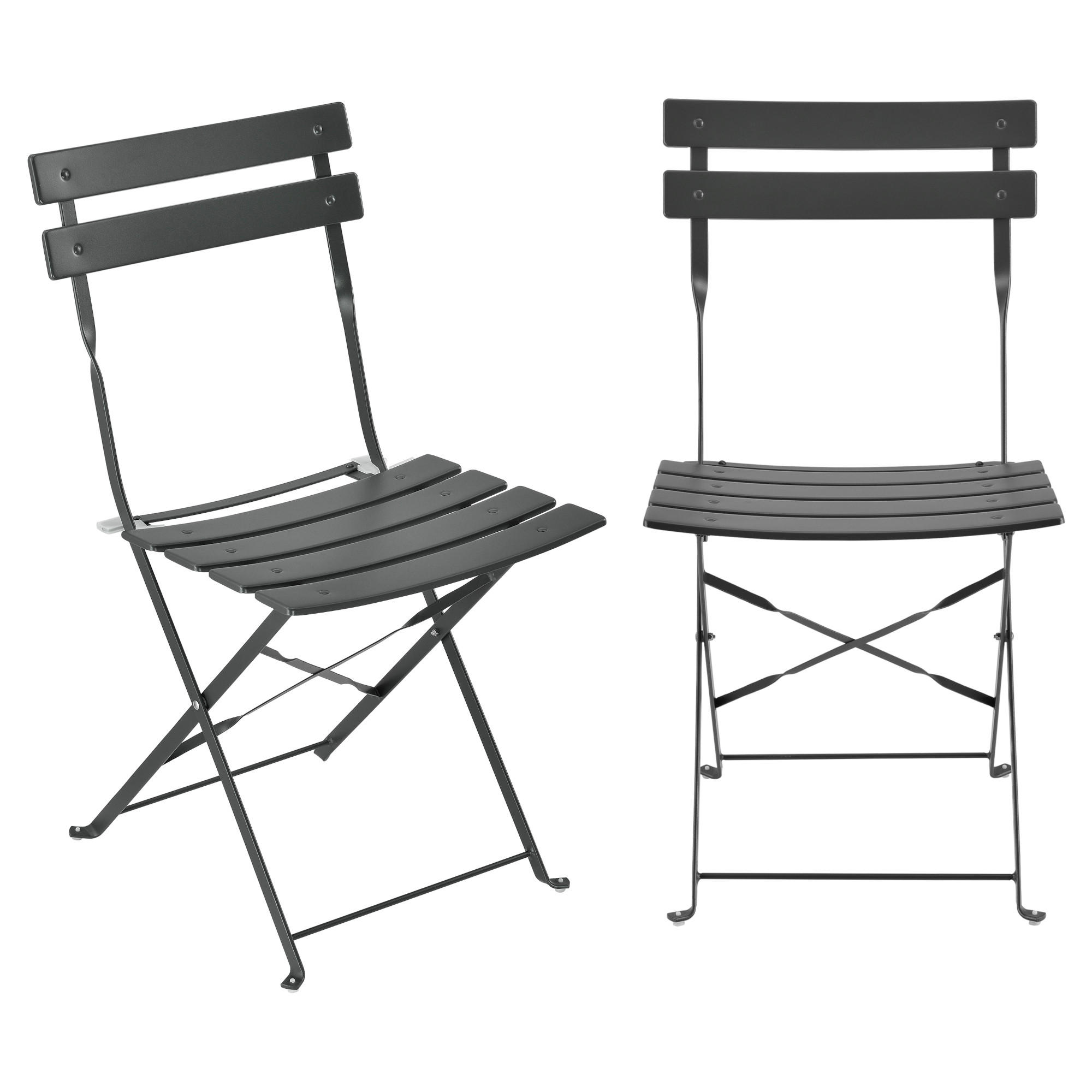 Thumbnail - [en.casa] Balkon-Set, Dunkelgrau, Metall, 3-teilig, 2-Sitzer, rund, Balkonmöbel, Balkonmöbel-Sets