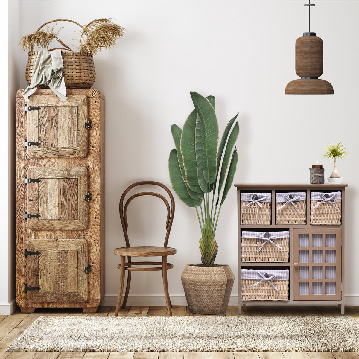 KOMMODE Beige 30/60/70 cm - Beige, Holz (30/70/60cm) - Mobili Rebecca