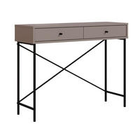 KONSOLE 2 Schubladen Farbe Mokka und Metallbeine L110 cm - Titan - Braun, Holzwerkstoff (110/35/85cm) - Calicosy