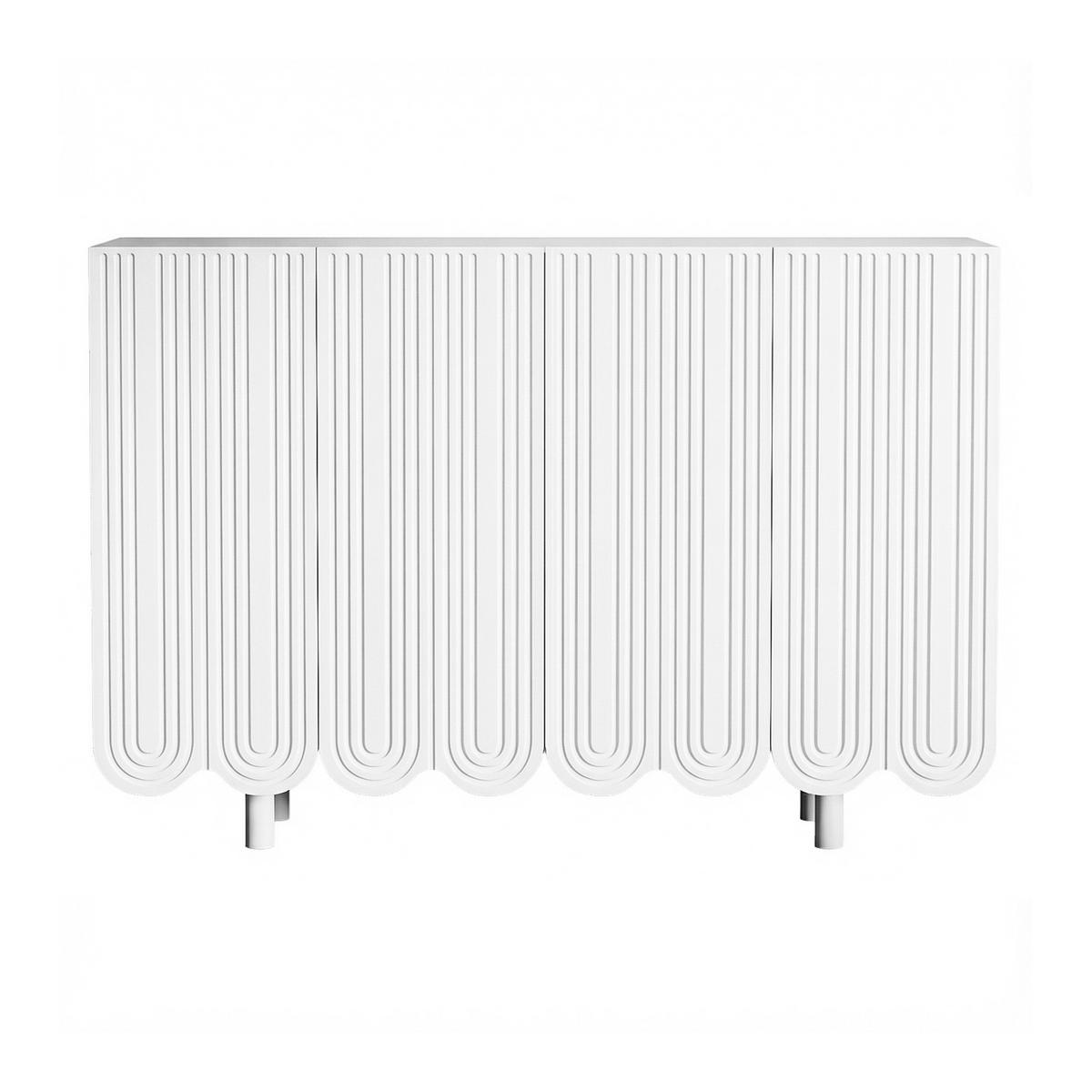 SIDEBOARD mit Metallfüßen und Rillen-Design - Weiß, Holzwerkstoff/Metall (120/80/37.5cm) - Urban Meuble